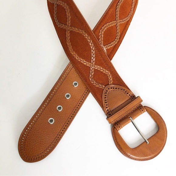 Another line Brown leather/suede belt - Picture 3 of 13